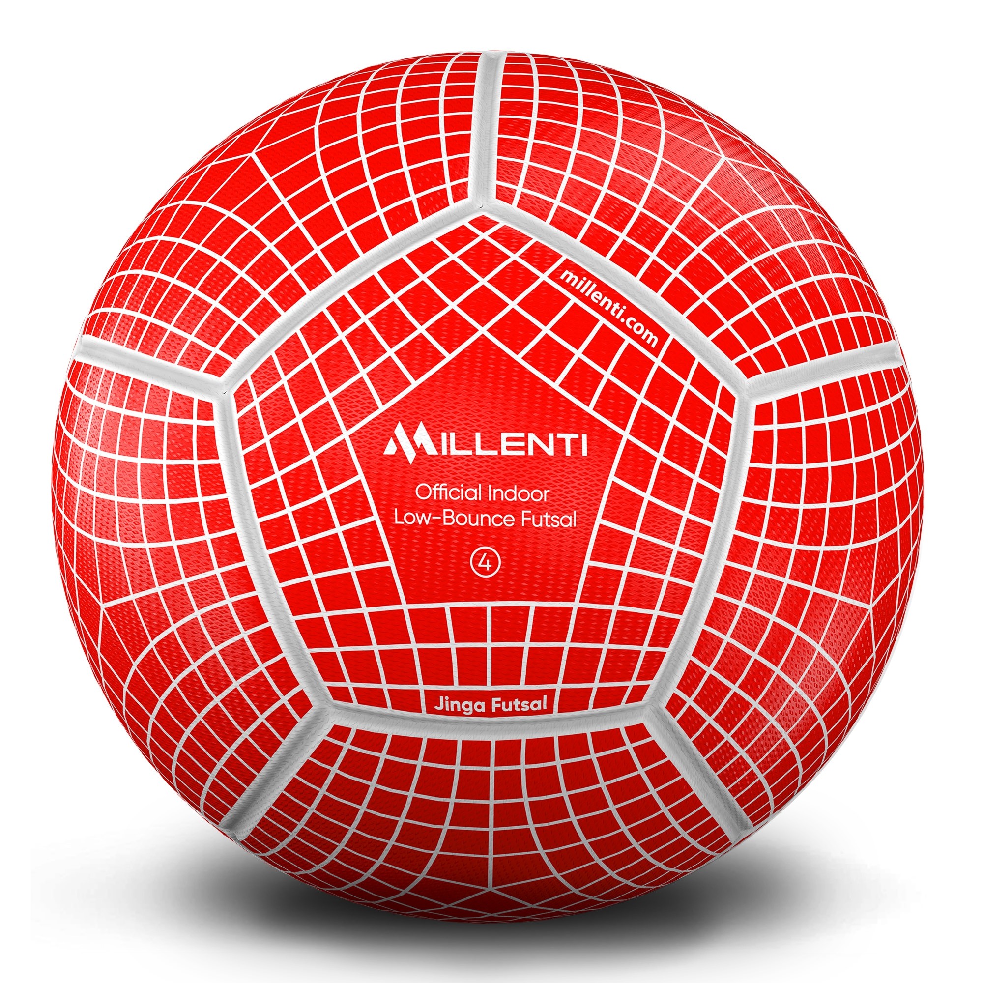 Millenti Futsal Indoor Soccer Ball - Low Bounce Futsal SoccerBall Official Size 4, Salsa Red, SB0704RD