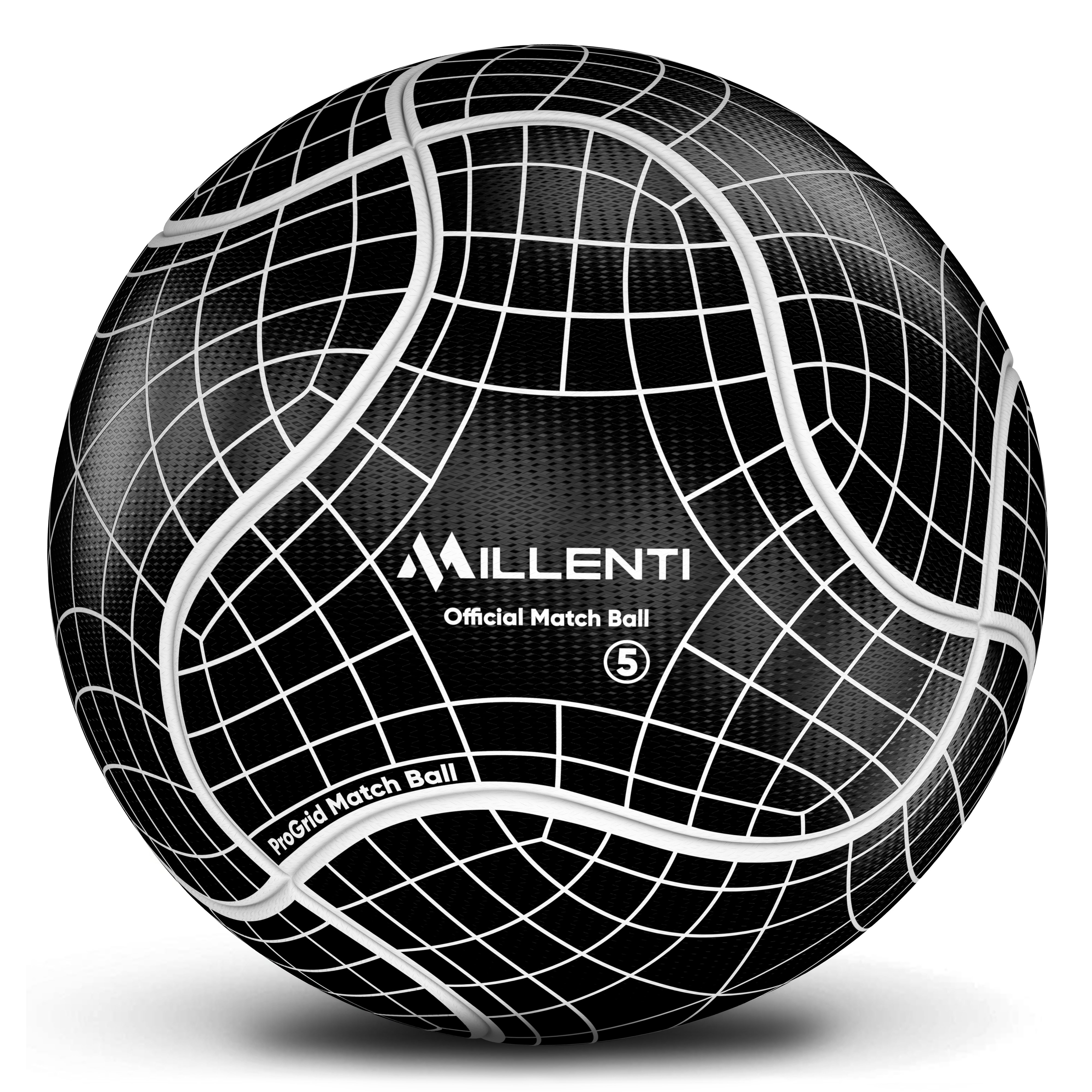 Black White, 5 Thermal Bonded Size 5 Millenti Knuckle-It Pro Match Soccer Ball 