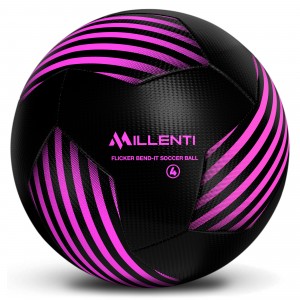 Millenti Soccer Balls Size 4 - Flicker Bend-It Soccer Ball With High-Visibility, Easy-To-Track Designs, Pink SoccerBall, SB0604P