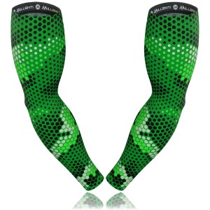 Millenti Cooling Arm Sleeve Compression Arm Sleeves - UV Sun Protection Sport Recovery (Camo-Hexagon) Green Sleeve, Size Large (2pcs) AS01LG