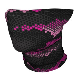 Millenti Cooling Neck Gaiter Fashion Headband - UV 50 Sun Protection Face Mask, 12 Ways To Wear, Reusable Athletic Sports Headwear Wrap that Cools When Wet (Camo-Hexagon) Pink Gaiter G01UP