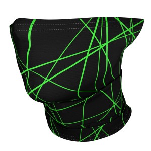 Millenti Cooling Neck Gaiter Fashion Headband - UV 50 Sun Protection Face Mask, 12 Ways To Wear, Reusable Athletic Sports Headwear Wrap that Cools When Wet (Lines) Green Gaiter G02UG