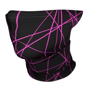 Millenti Cooling Neck Gaiter Fashion Headband - UV 50 Sun Protection Face Mask, 12 Ways To Wear, Reusable Athletic Sports Headwear Wrap that Cools When Wet (Lines) Pink Gaiter G02UP