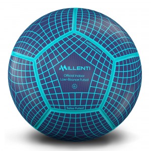 Millenti Futsal Indoor Soccer Ball - Low Bounce Futsal SoccerBall Official Size 4, Jinga Blue, SB0704BU
