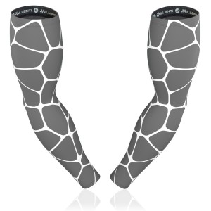 Millenti Cooling Arm Sleeve Compression Arm Sleeves - UV Sun Protection Sport Recovery (Voronoi) Gray-White Sleeve, Size Medium (2pcs) AS05MGYW