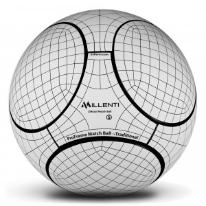 Millenti Soccer Balls Size 5 - ProFrame Official Match Soccer Ball With High-Visibility, Easy-To-Track Designs, White SoccerBall, SB0505IT