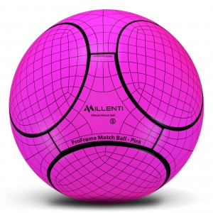 Millenti Soccer Balls Size 5 - ProFrame Official Match Soccer Ball With High-Visibility, Easy-To-Track Designs, Pink SoccerBall, SB0505PK