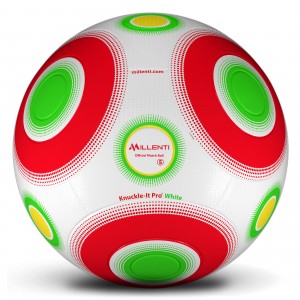 Millenti Soccer Ball Size 5 - Knuckle-It Pro  White Soccer Ball With High-Visibility, Easy-To-Track Designs, Thermal Fused Match Soccer Balls SB-KIP-WHITE